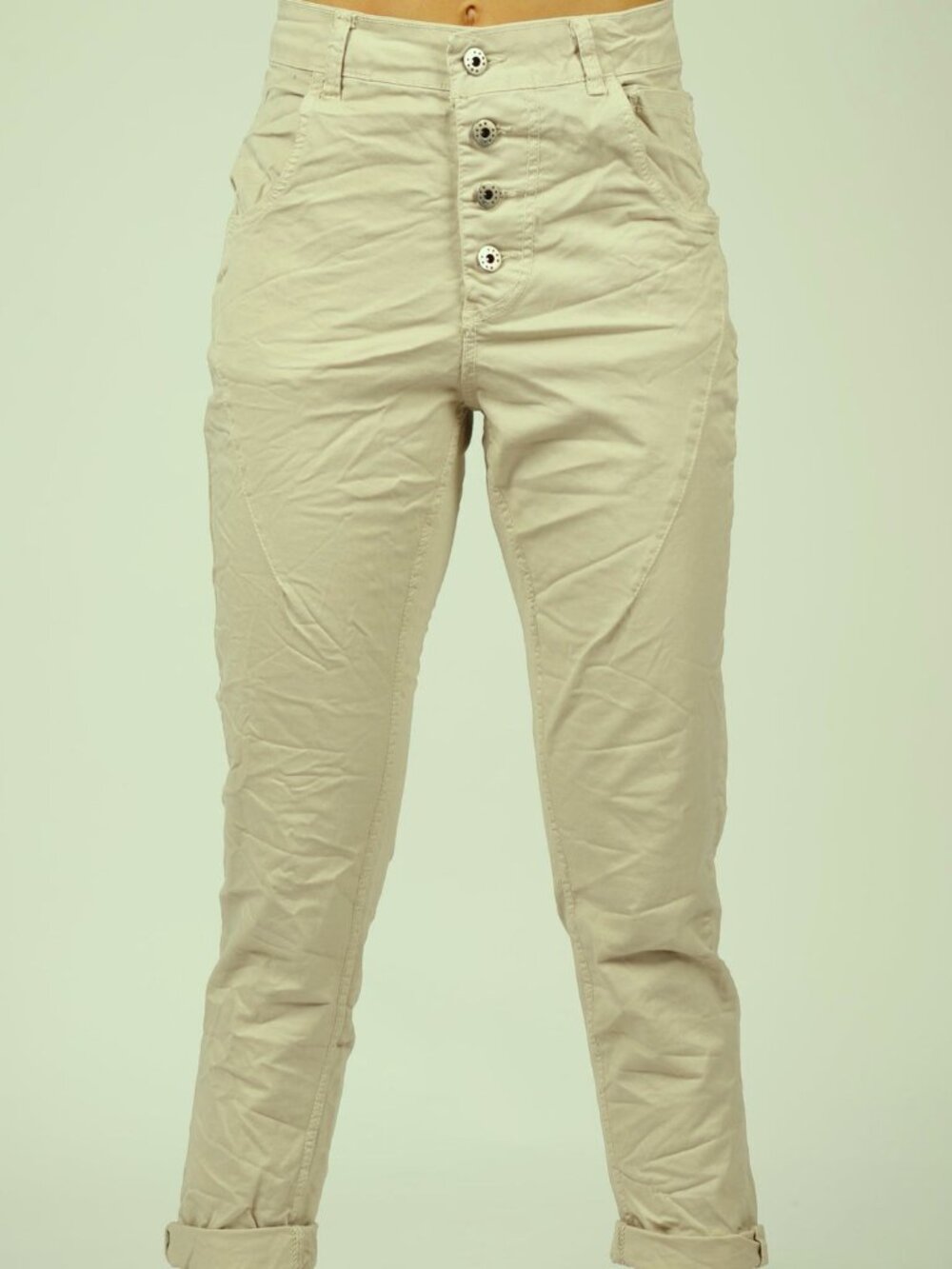 Femme Fatale Signature Pants in Sand, Button Front, High-waisted - Size XS (NWT)